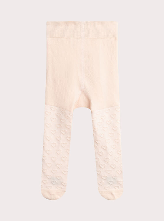 Medias de color rosa pálido con estampado de corazón para niña  VYIJOCOLCO2 / 24WI09H5COL321
