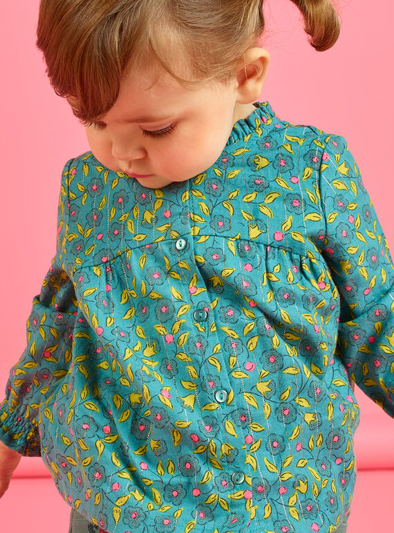 Blusa de manga larga con estampado floral y de rayas para bebé niña MIKACHEM / 21WG09I1BLU612