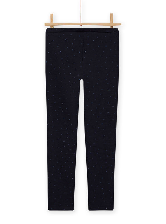 Leggings de color azul marino liso forrados para niña MAJOLEG1 / 21W901N1PAN070