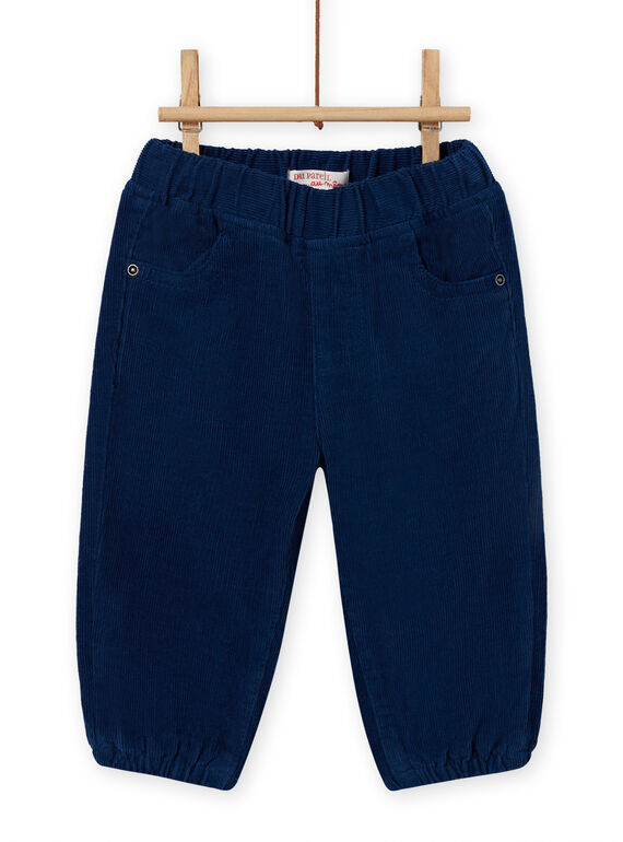 Pantalón de color azul noche de pana para bebé niño MUJOPAN3 / 21WG1012PAN713