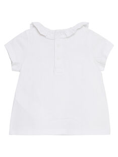 Camisita de manga corta de color blanco para niña recién nacida JIJOBRA6 / 20SG09T1BRA000