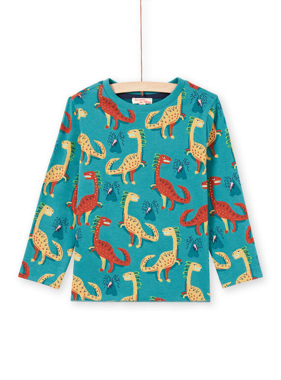 Camiseta de manga larga reversible de color azul para niño MOTUTEE3 / 21W902K1TMLC239
