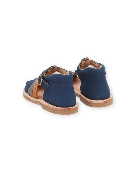 Sandalias de piel de color azul marino RUSANDBRIDE / 23KK3861D0E070