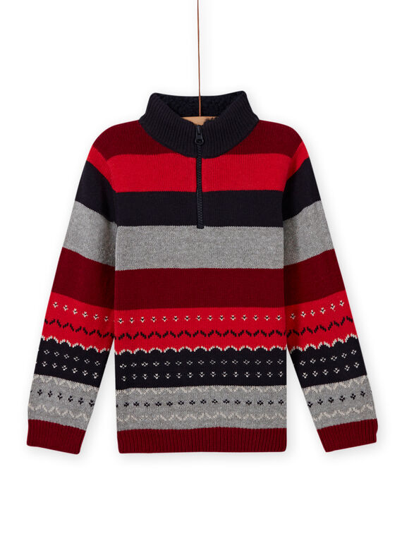 Jersey de punto de rayas y con estampado paisley para niño MOFUNPUL / 21W902M1PULC234