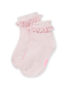 Calcetines de color rosa pastel con detalle de encaje para niña MYAESCHOD3 / 21WI01E5SOQ307
