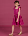 Vestido de color casis de rayas irisadas para niña NAFLAROB3 / 22S901R4ROBD302