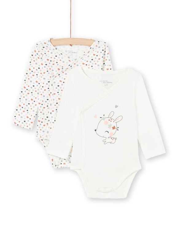 2 bodis de color crudo y marrón para niña recién nacida MOU1BOD1 / 21WF0342BOD001