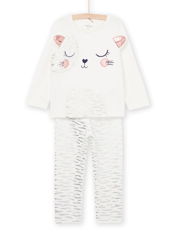 Pijama de terciopelo con estampado de gato PEFAPYJGER / 22WH1139PYJ001