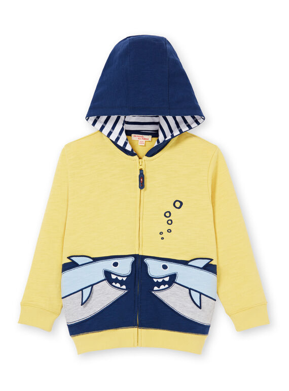 Sudadera amarilla y azul con capucha - Niño LONAUGIL / 21S902P1GILB102
