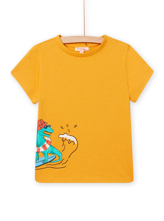 Camiseta amarilla con estampado de dinosaurio surfero para niño NOWATI6 / 22S902V2TMC107