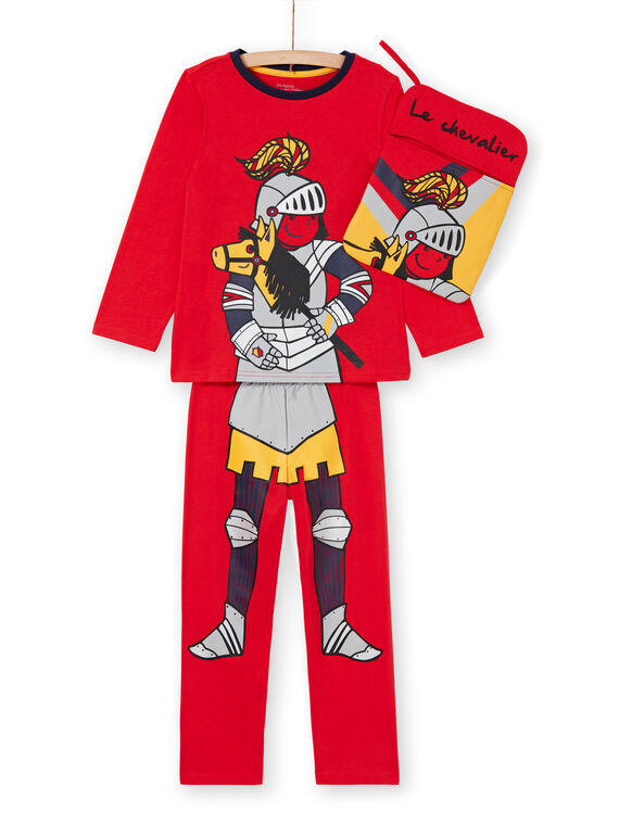 Conjunto de pijama, con camiseta y leggings de color rojo para niño LEGOPYJMAN1 / 21SH12S1PYG502