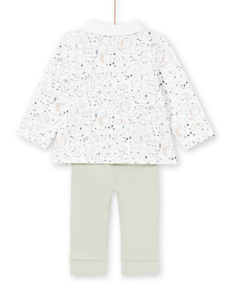 Conjunto de camisa y pantalón de color blanco y caqui para niño recién nacido MOU1ENS4 / 21WF0441ENS001