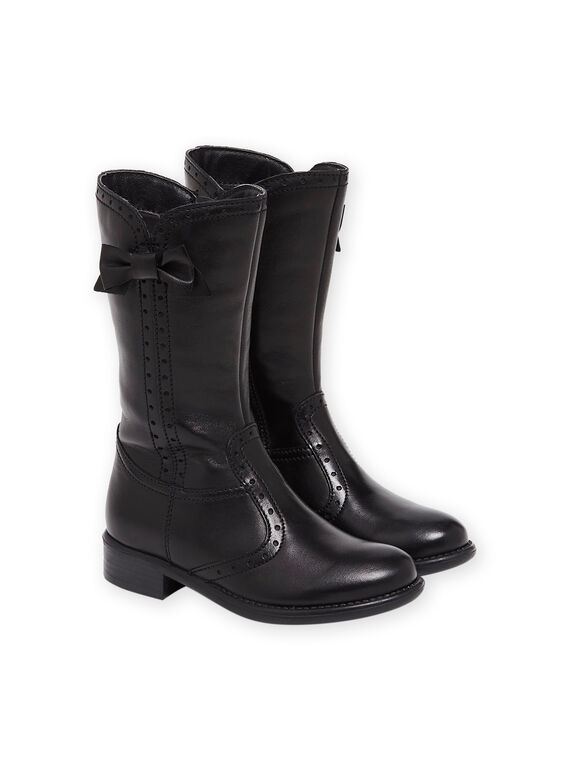 Bota de piel con lazos PABOTTPERF / 22XK3593D3W090
