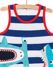Camiseta de tirantes azul y blanco para niño NOFICDEB / 22S902U1DEBC207