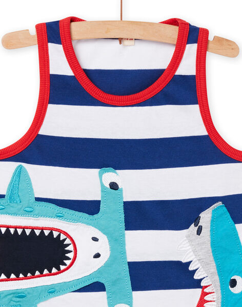 Camiseta de tirantes azul y blanco para niño NOFICDEB / 22S902U1DEBC207