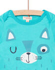 Camiseta de manga corta de color turquesa para bebé niño NUJOTI4 / 22SG10C1TMC202