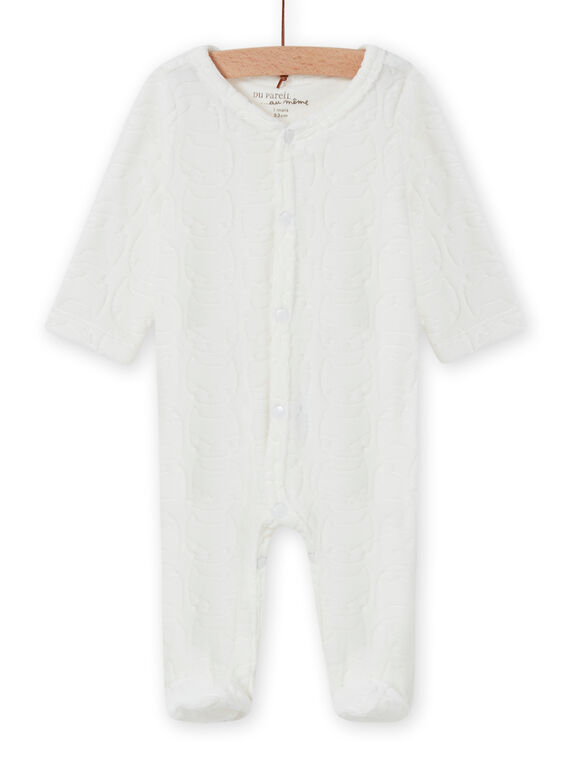 Pelele de color crudo con estampado de zorro para recién nacido unisex MOU2GRE2 / 21WF05D2GRE001