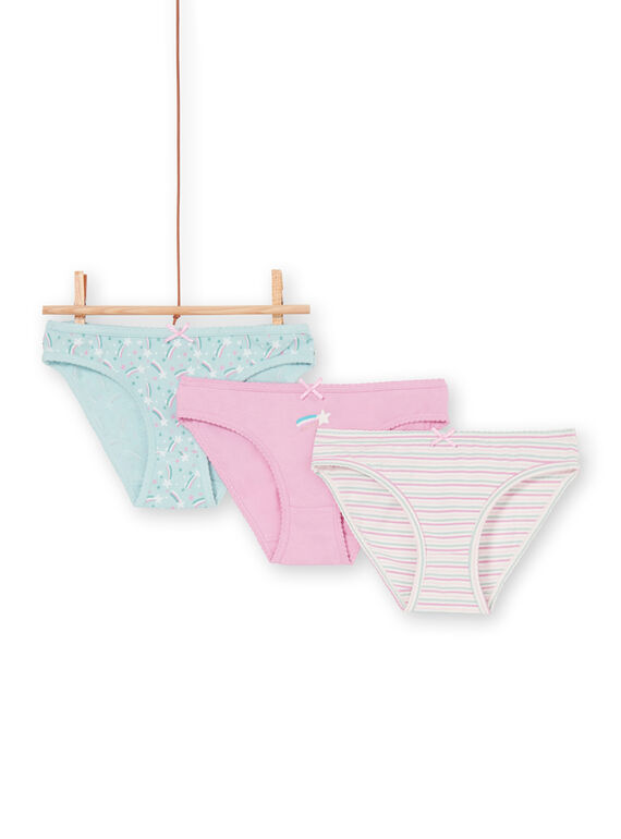 Pack de 3 braguitas de color rosa, azul y crudo, para niña LEFALOT6 / 21SH1124D5L320