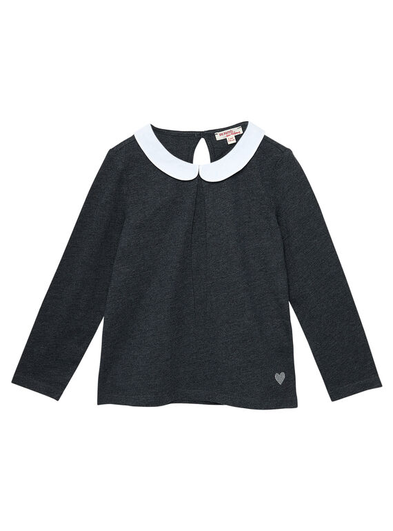 Camisita básica de color gris antracita jaspeado JAESBRA2 / 20S90163D3A944