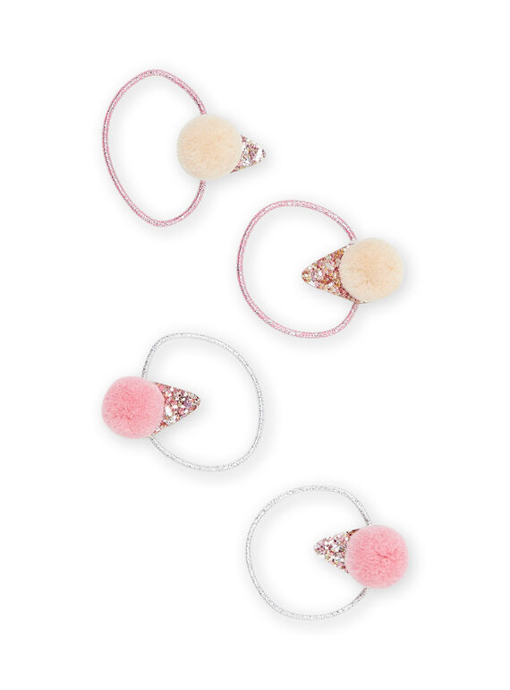 Pack de 4 gomas para el pelo plateadas con brillo RYAJOELA7 / 23SI01B2ELA307