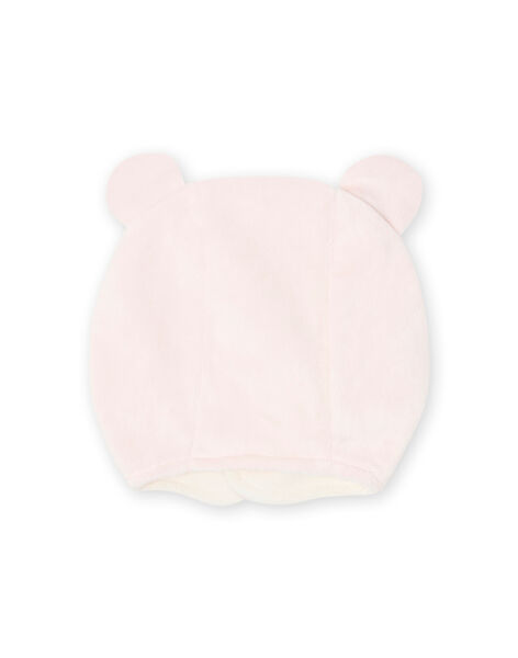 Gorro de color rosa con estampado de gato soft boa para bebé niña MYINOBON / 21WI0963BOND322