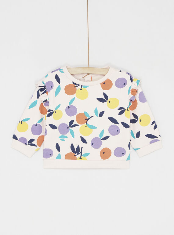 Sudadera rosa pastel con estampado de frutas SILINSWE / 23WG09H1SWE301