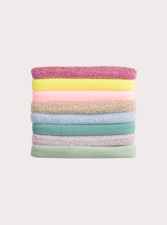 Lote de elásticos pastel multicolores para niña  VYAJOELA2 / 24WI01L6ELAK008