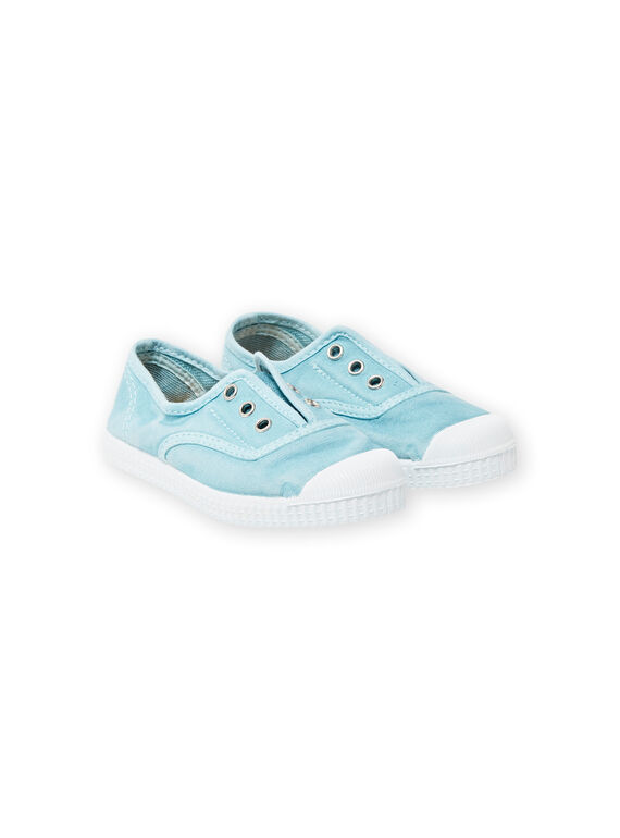 Tenis de color azur claro de lona de algodón para niña LFTENAZUL / 21KK3542D16C218