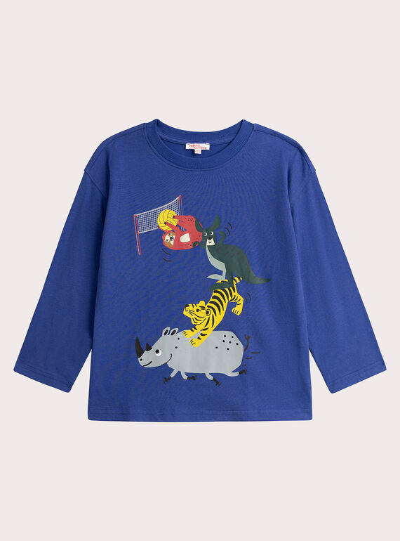 Camiseta azul eléctrica animación animales para niño  VOROTEE4 / 24W902P3TML217