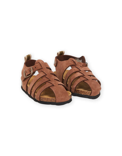 Sandalias de piel de color marrón RUNUBROWN / 23KK3862SLB802