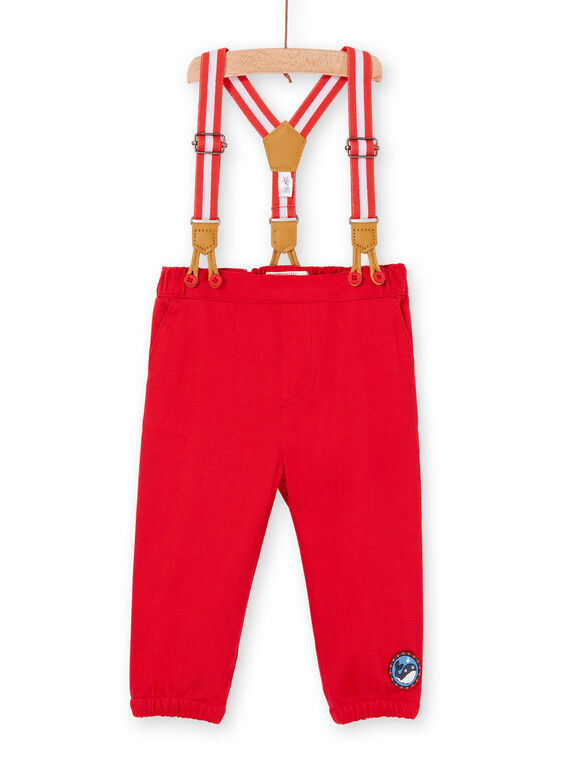 Pantalón rojo y tirantes para bebé niño LUVIPAN / 21SG10U1PANF515