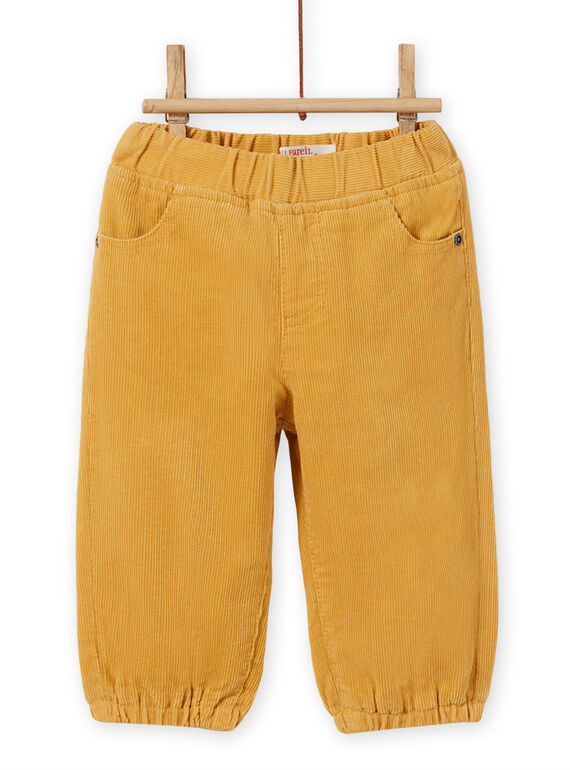 Pantalón de color amarillo de pana para bebé niño MUJOPAN2 / 21WG1013PAN117