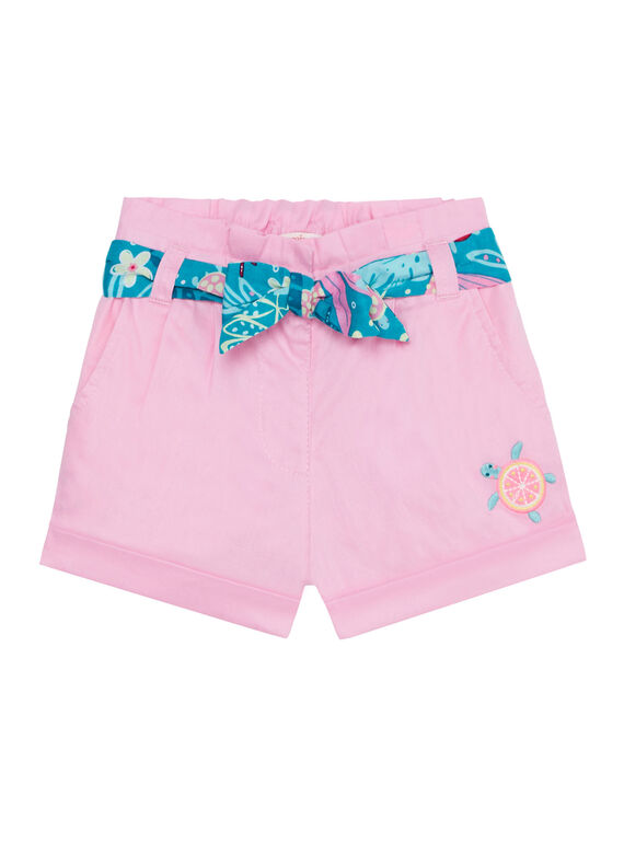 Short de color rosa para niña recién nacida JIQUASHO2 / 20SG09R2SHO318