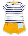 Conjunto de short de felpa y camiseta de punto fino para bebé niño LUPLAENS1 / 21SG10T2ENS000