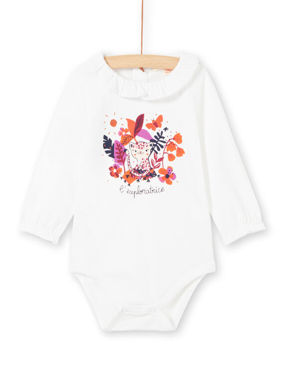 Body blanco con estampado colorido para bebé niña MIPABOD / 21WG09H2BOD001