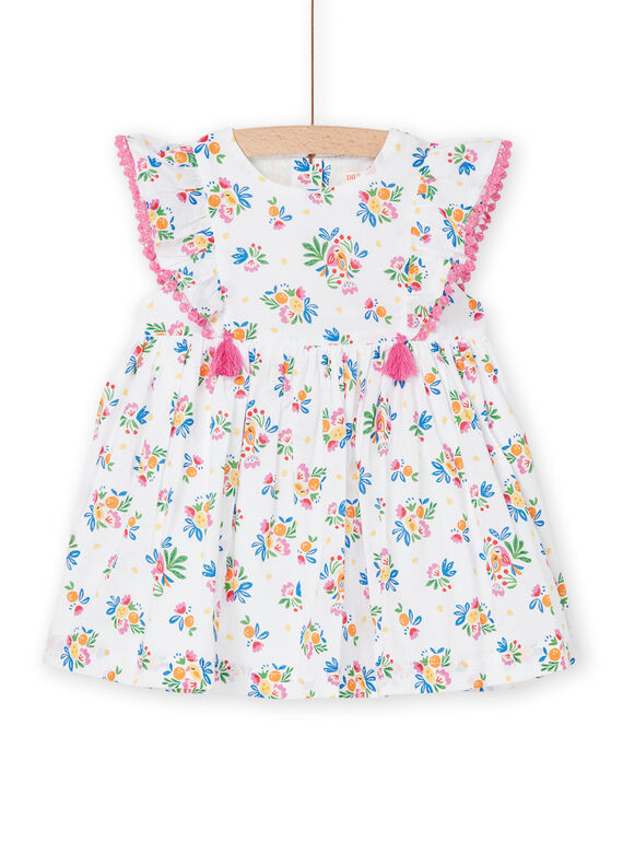 Vestido blanco con estampado floral RIPOPROB3 / 23SG09X1ROB000