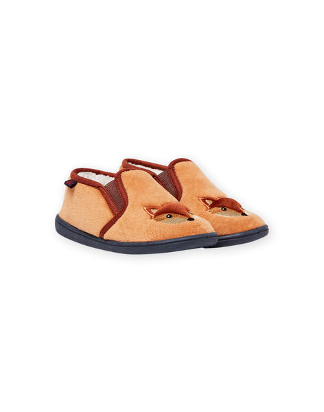 Patucos forrados amarillos con estampado de zorro para niño MOPANTROUX / 21XK3636D0B010