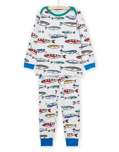 Pijama con estampado de sardinas fluorescentes PEGOPYJSAR / 22WH1223PYJJ922
