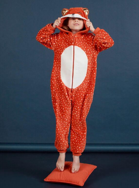 Sobrepijama con capucha con estampado de zorro de pelo artificial para niña MEFASURFOX / 21WH1192D4F420