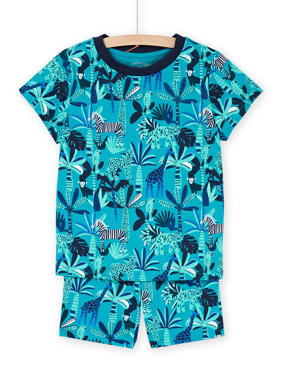 Camiseta y short turquesa con estampado de animales REGOPYCJUN / 23SH12H3PYJ202