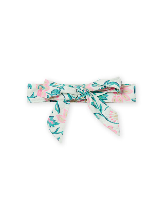 Pantalón verde almendra y cinturón con estampado para bebé niña NIGAPAN / 22SG09O1PAN611