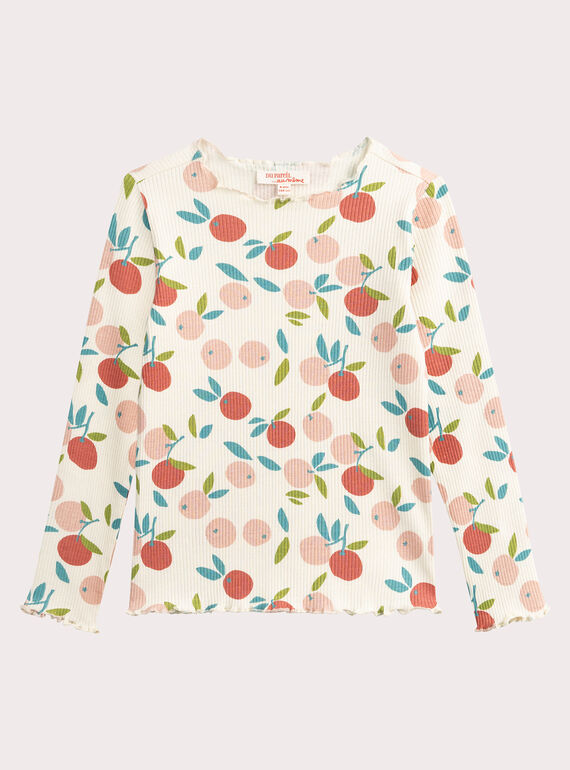 Camiseta con estampado de frutas para niña  VAJOUTEE4 / 24W901J1TML001