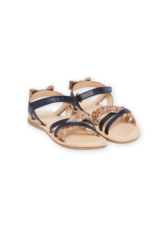 Sandalias de color azul marino con brillo para niña NASANDMARINE / 22KK3544D0E070