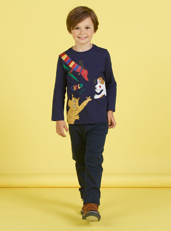Camiseta de color azul marino para niño MOMIXTEE5 / 21W902J4TML717
