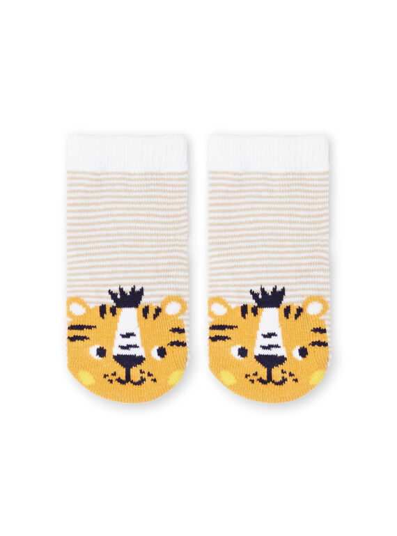 Calcetines blancos y amarillos de rayas para bebé niño LYUBALCHO / 21SI10O1SOQ000
