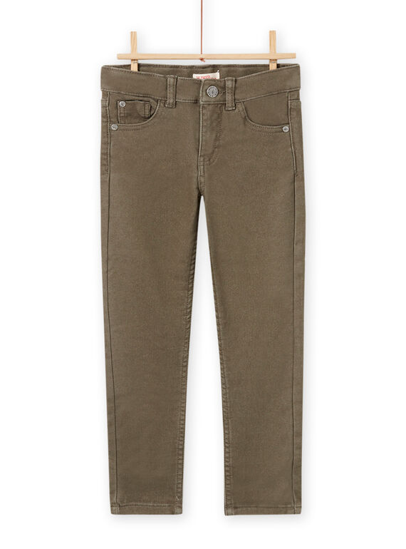 Pantalón liso de color caqui de twill para niño MOJOPAKNI1 / 21W90223PANG631