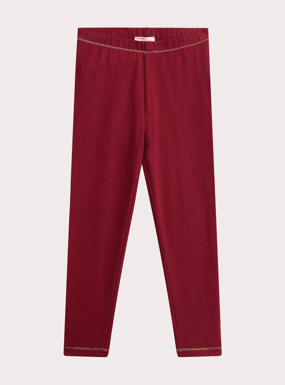 Leggings rojos para niña  VYAJOLEG4 / 24WI01G1CALF529