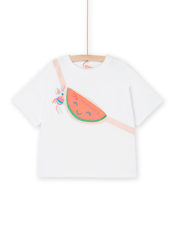 Camiseta blanca con dibujo de riñonera de sandía RAPOPTI3 / 23S901X2TMC000