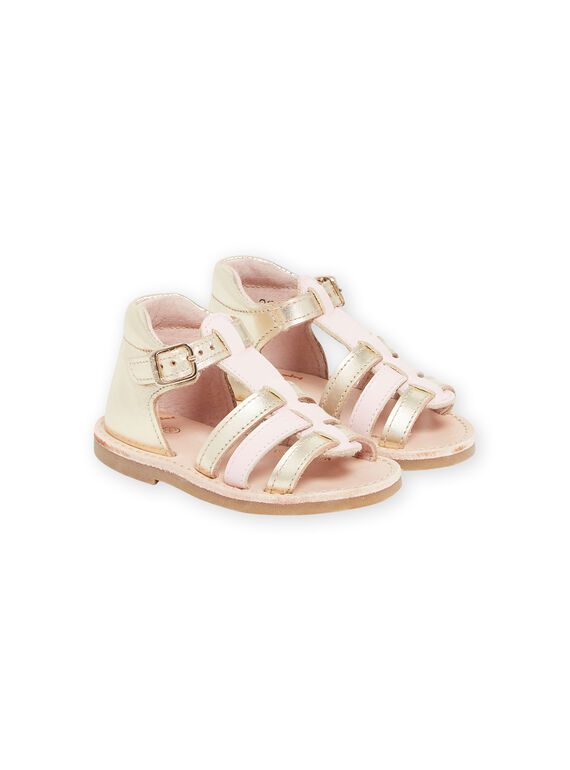 Sandalias doradas para bebé niña NISANDIRIS / 22KK3741D0E954