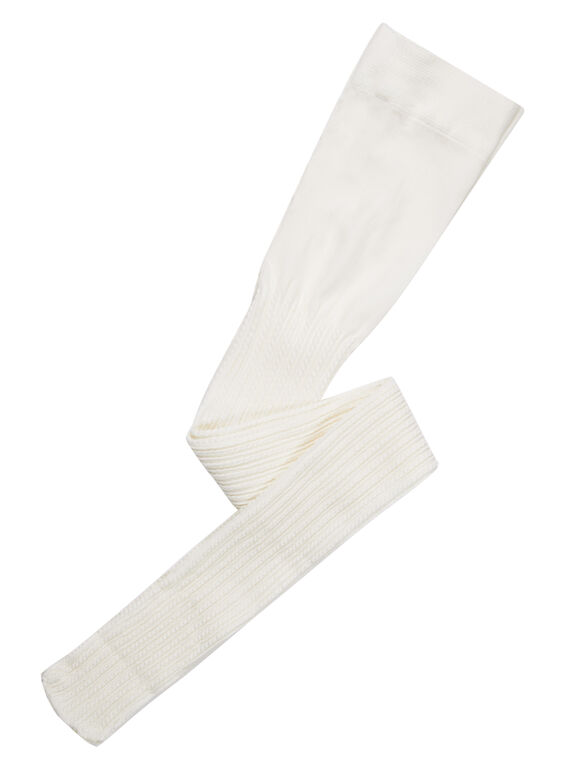 Leotardos de color crudo de poliamida con trenzado para niña JYAESYCOL3 / 20SI0164COL001
